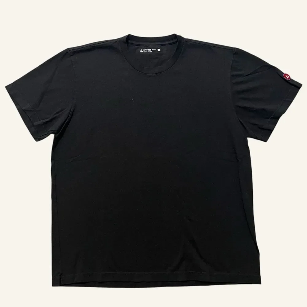 American Giant Mens Vintage Crew Tee Size XL Black Short Sleeve 100% Cotton